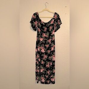 Topshop Ruched Sweetheart Midi Dress Floral